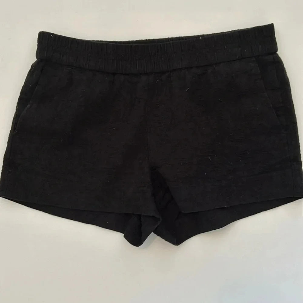 J.Crew black shorts size 4 elastic waist cotton